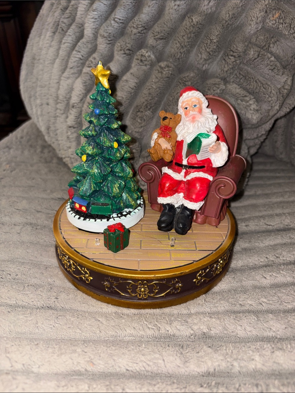 Pan Asian Creations Animated Storytelling Santa with Teddy Bear - lights up